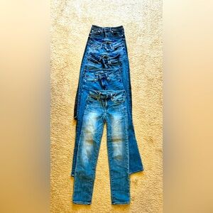 Straight leg jeans bundle size 00. Zara and American Eagle